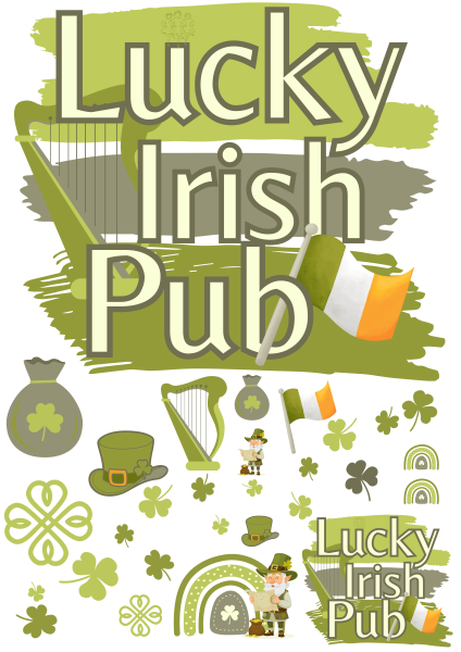 Bügelbild Lucky Irish Pub